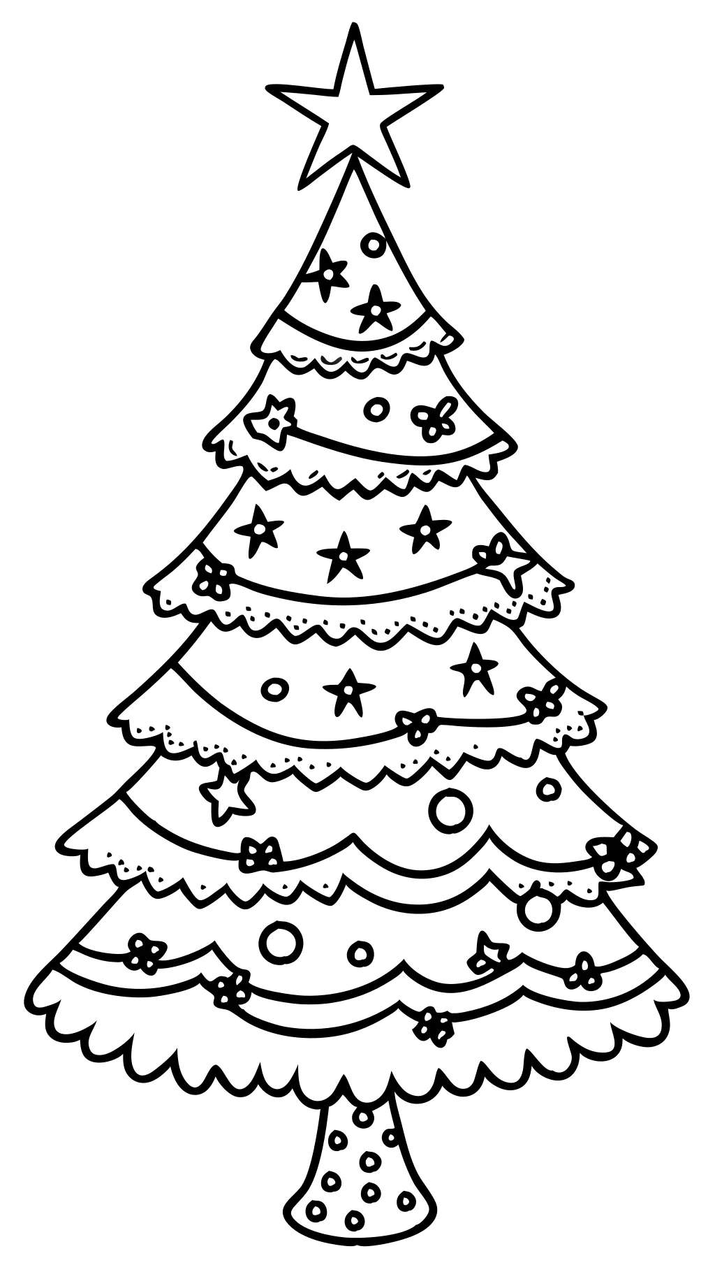 Página para colorear del árbol de Navidad gratis